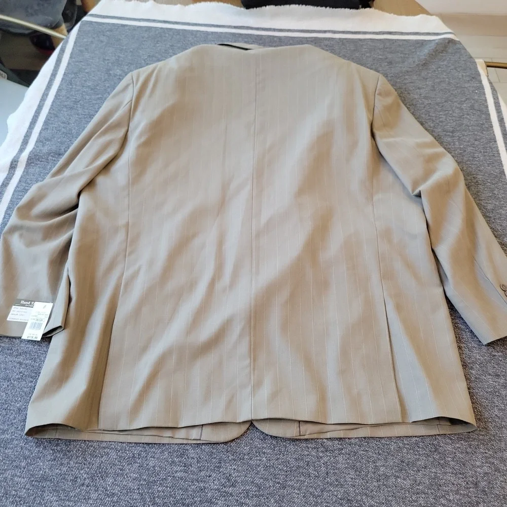 NWT Zandello Jacket Men's 56L Gray Pinstripe Blazer Sport Coat & Vest 5 Button